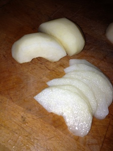 asian pears sliced